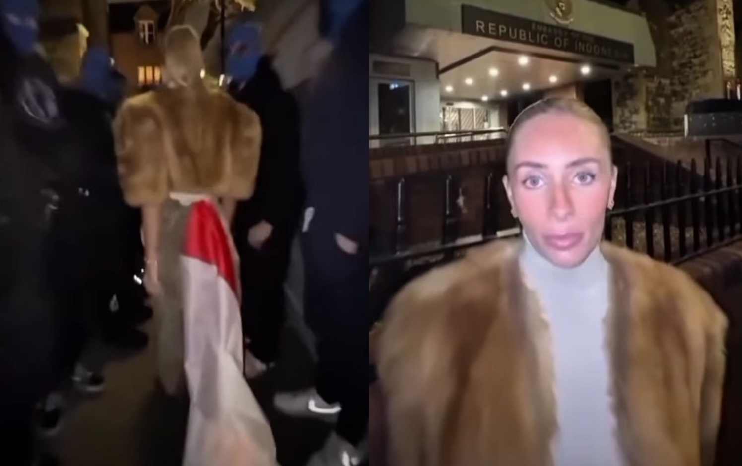 Aktris film dewasa asal Inggris, Bonnie Blue menimbulkan kontroversi dengan melecehkan bendera merah putih saat mendatangi KJRI London untuk membayar denda.