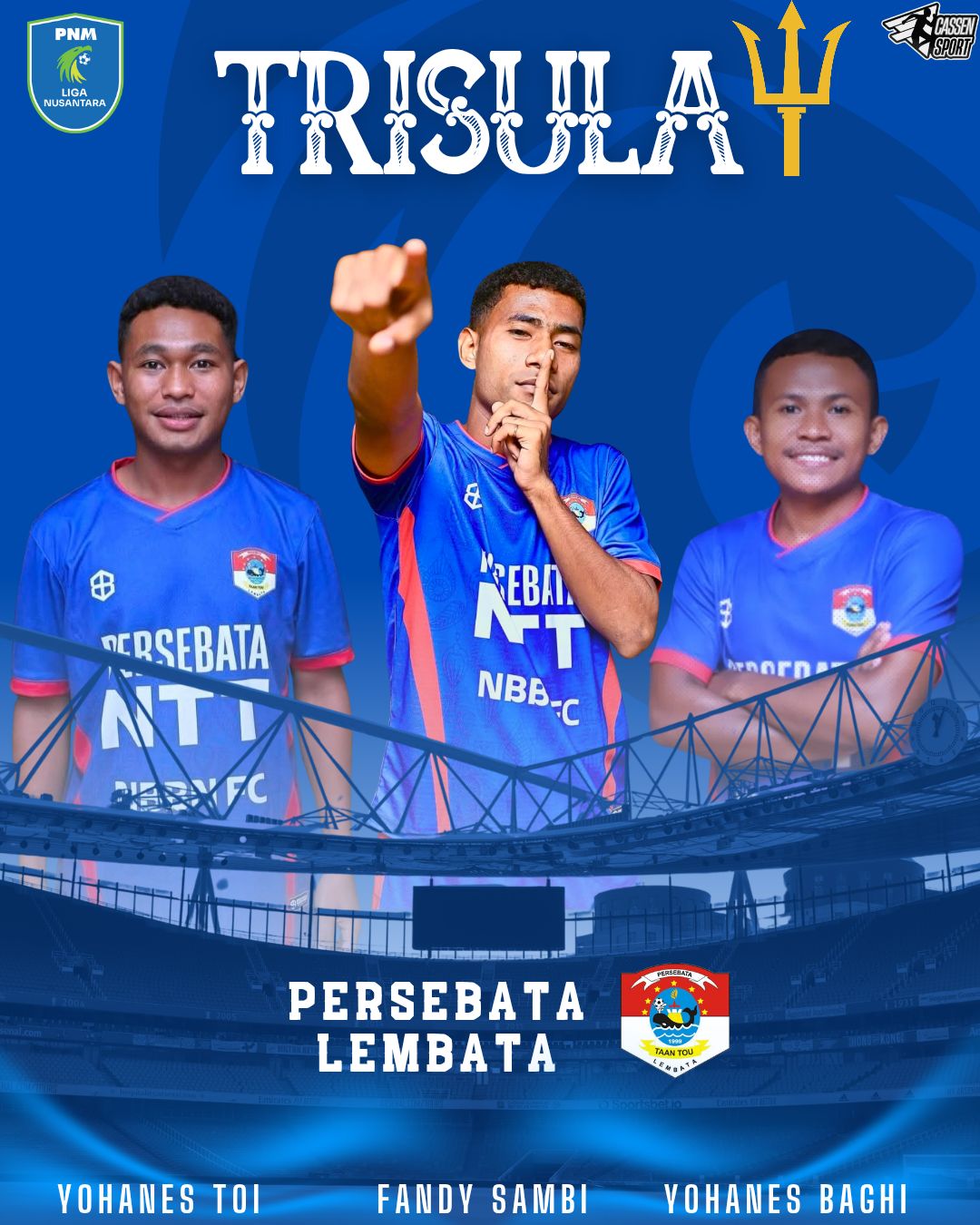 Tiga pemain andalan Persebata Lembata NTT di ajang Liga Nusantara 2025-2026. (IST)