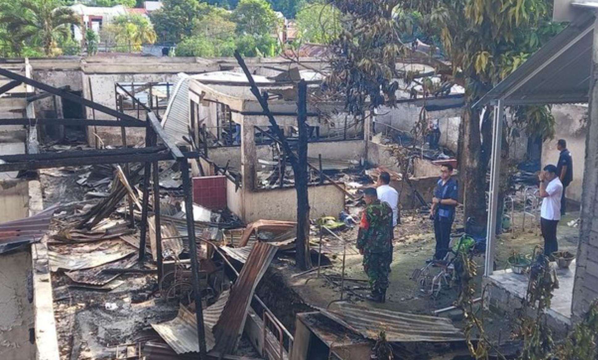 Panti Werdha Damai Manado usai kebakaran hebat dan menewaskan 16 lansia.