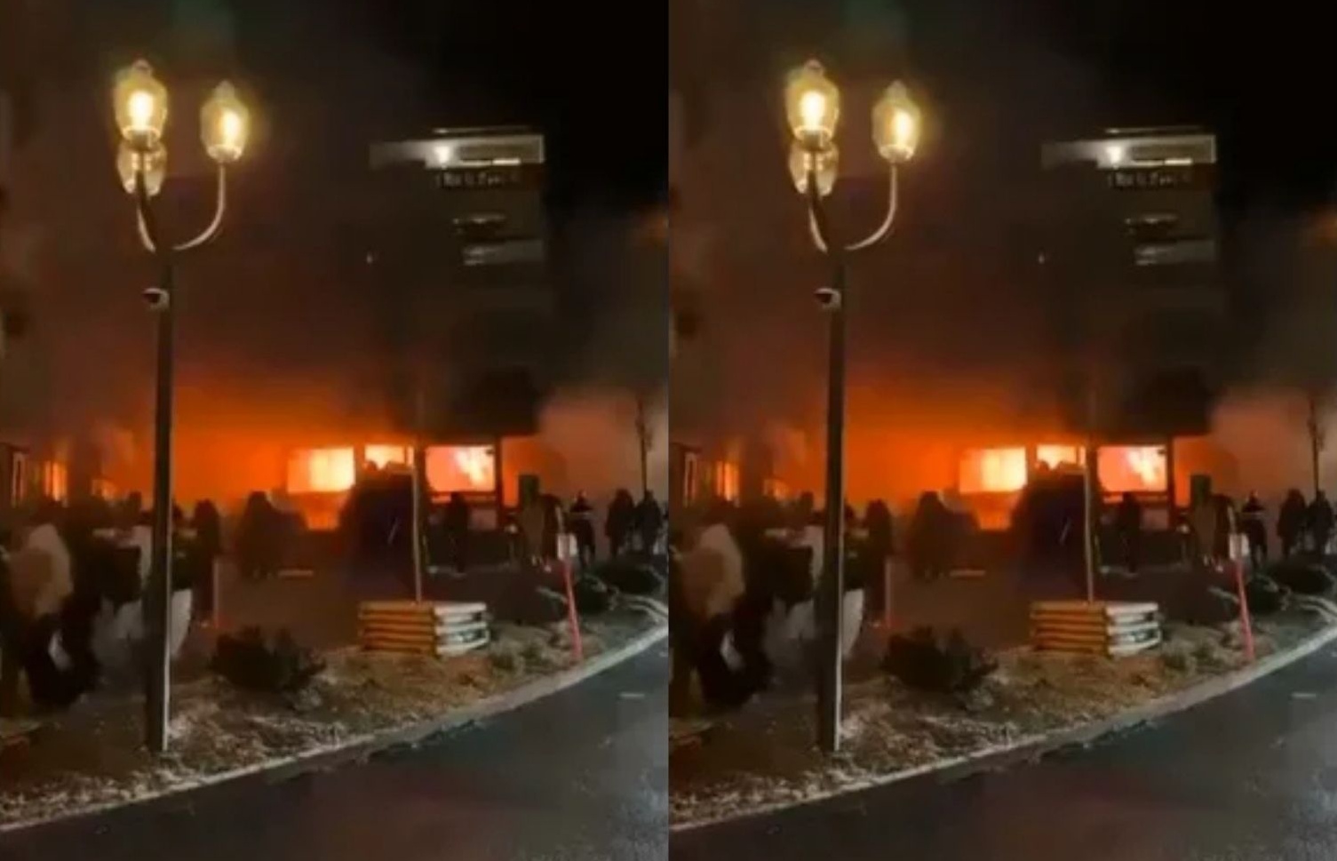 Le Constellation Bar, Crans-Montana, Swiss yang terbakar hebat dan menewaskan puluhan orang.
