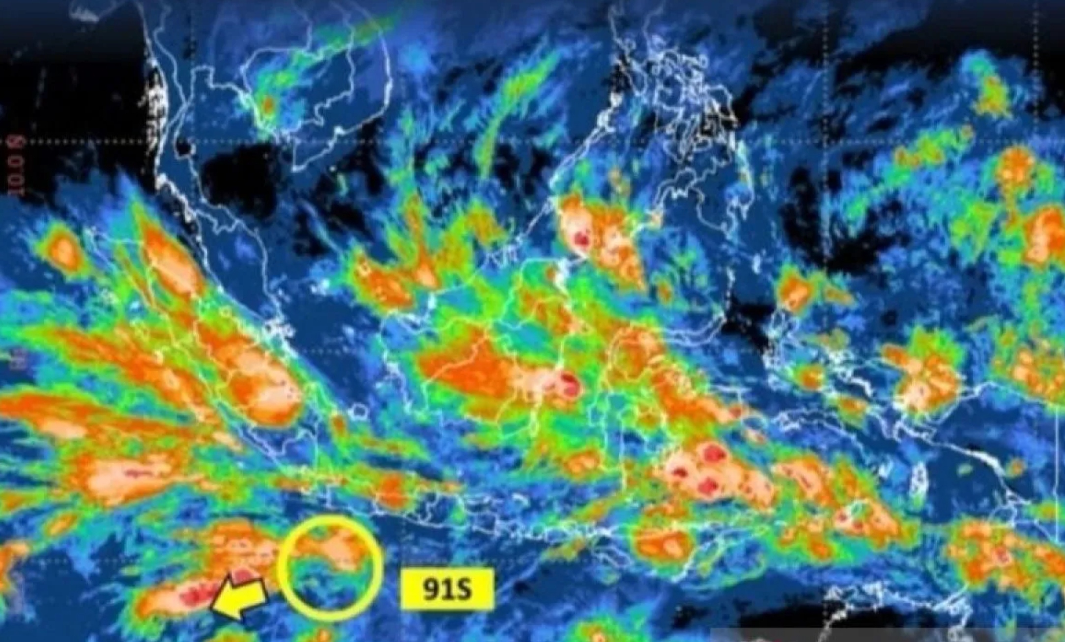 Ilustrasi Bibit Siklon Tropis 91S.
