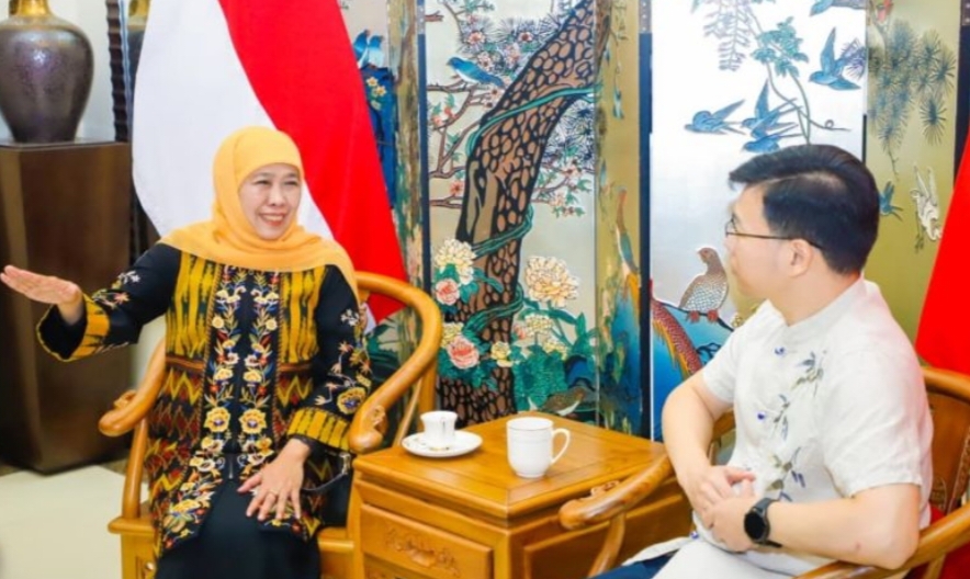 Pertemuan Gubernur Jawa Timur Khofifah Indar Parawansa dan Konjen Tiongkok Ye Su, Sabtu lalu.