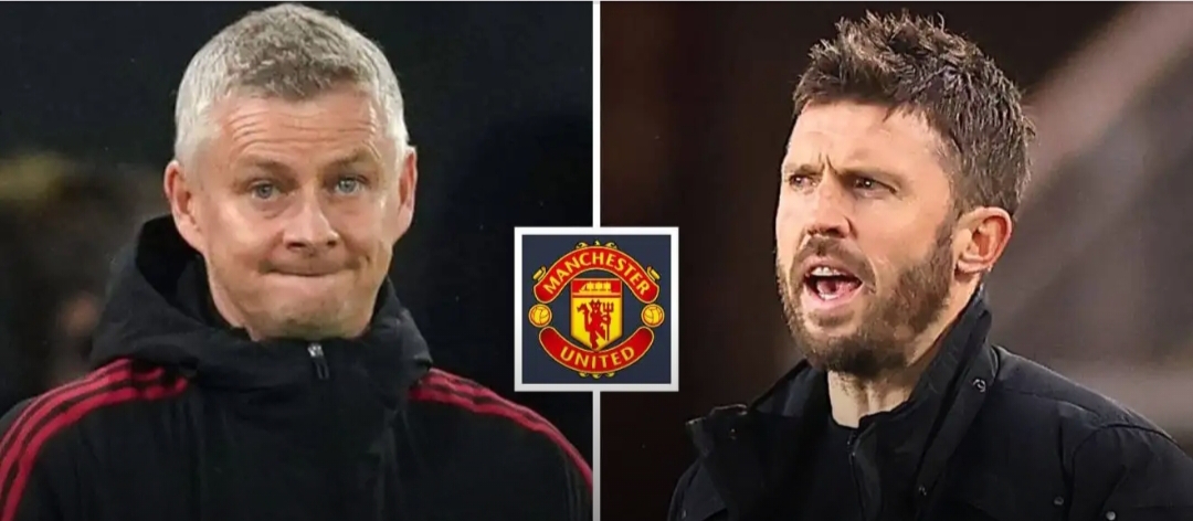 Ole Gunnar Solskjaer (kiri) dan Michael Carrick.