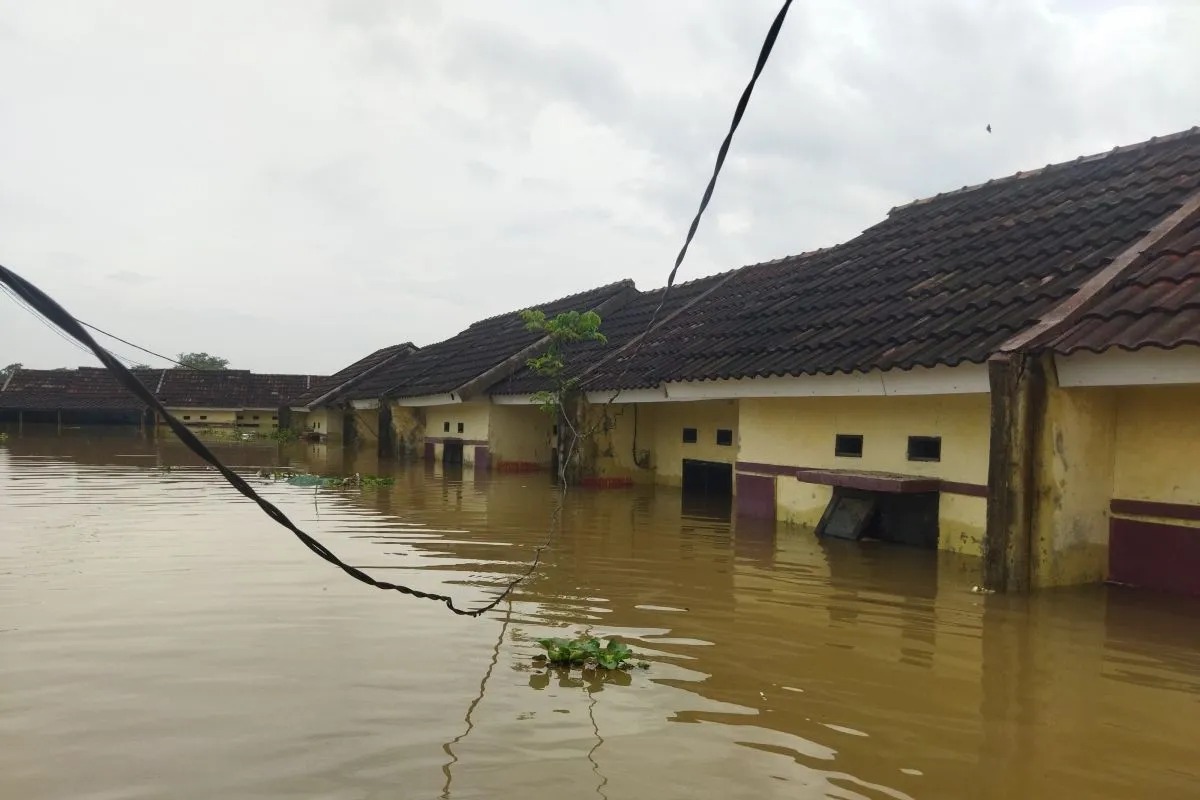 Banjir menggenangi kawasan Cikande Tangerang. (ANTARA)