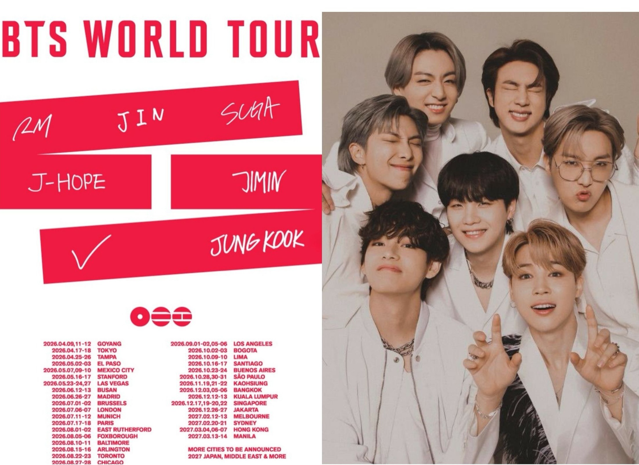 BTS resmi umumkan tur dunia 2026, salah satunya ke Jakarta.