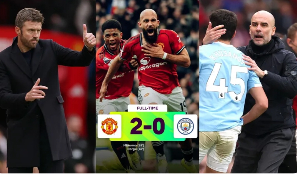 Michael Carrick mengorkestrasi penampilan memukau dalam derby Manchester yang sudah lama tak terlihat di Old Trafford, saat Manchester City ditaklukkan 2-0.
