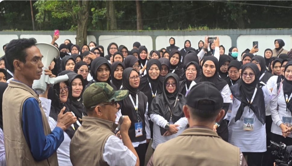 Calon petugas haji Indonesia yang saat ini menjalani pelatihan.