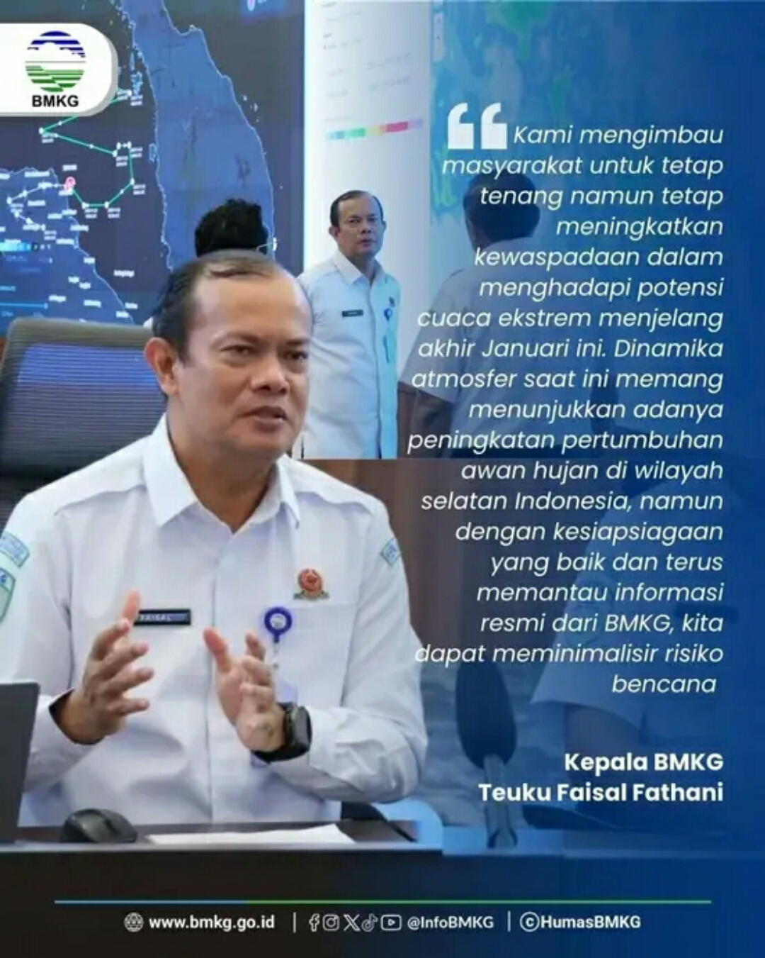 Kepala BMKG Teuku Faisal Fathani