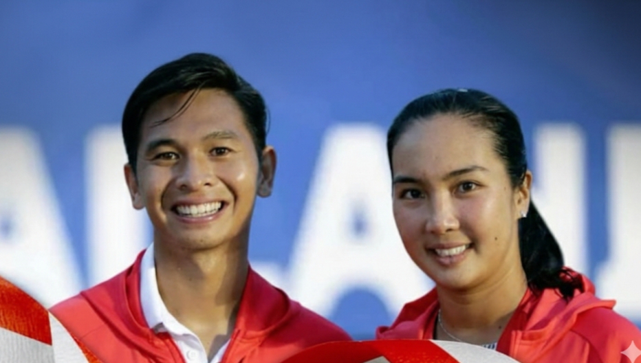Duet terbaik Jawa Timur yang juga terbaik di Indonesia Christopher Rungkat dan Aldila Sutjiadi.