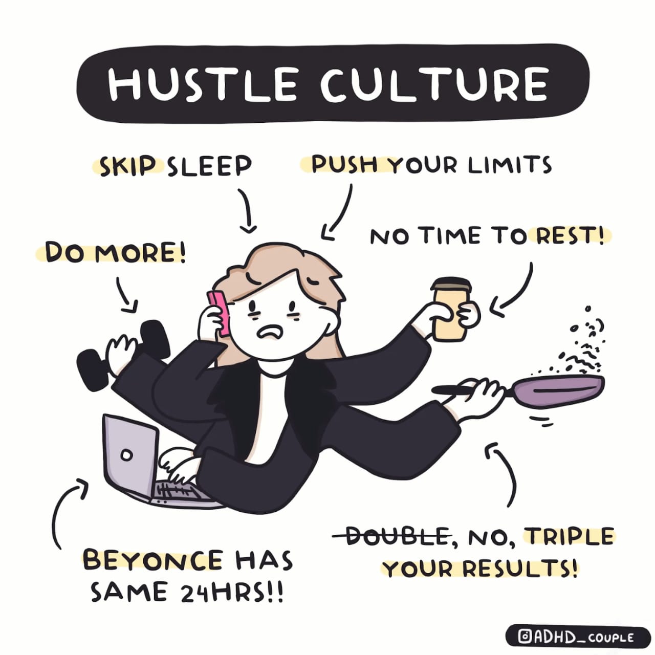 Ilustrasi ketika seseorang menjalani Hustle Culture