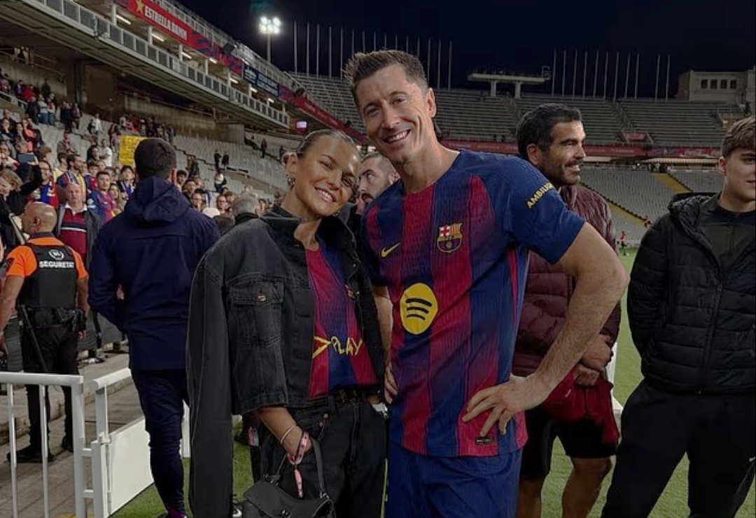 Robert Lewandowski dan istrinya, Anna Lewandowska.