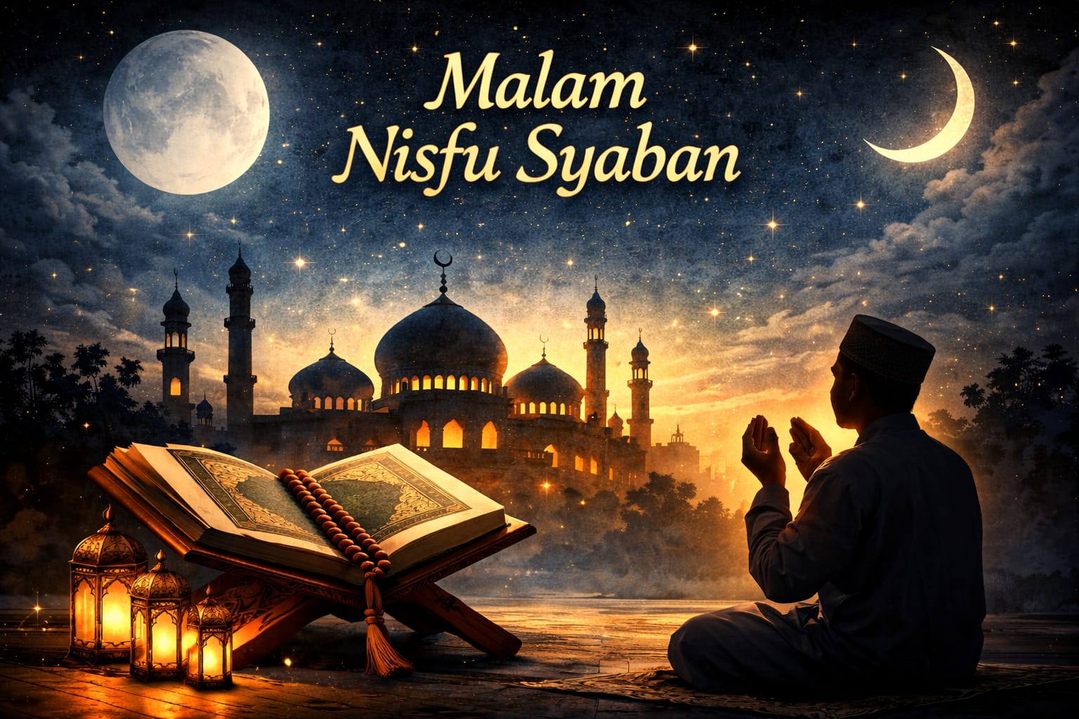 Penuh Rahmat : Malam Nisfu Syaban menjadi momentum memperbanyak doa dan ibadah jelang Ramadan.