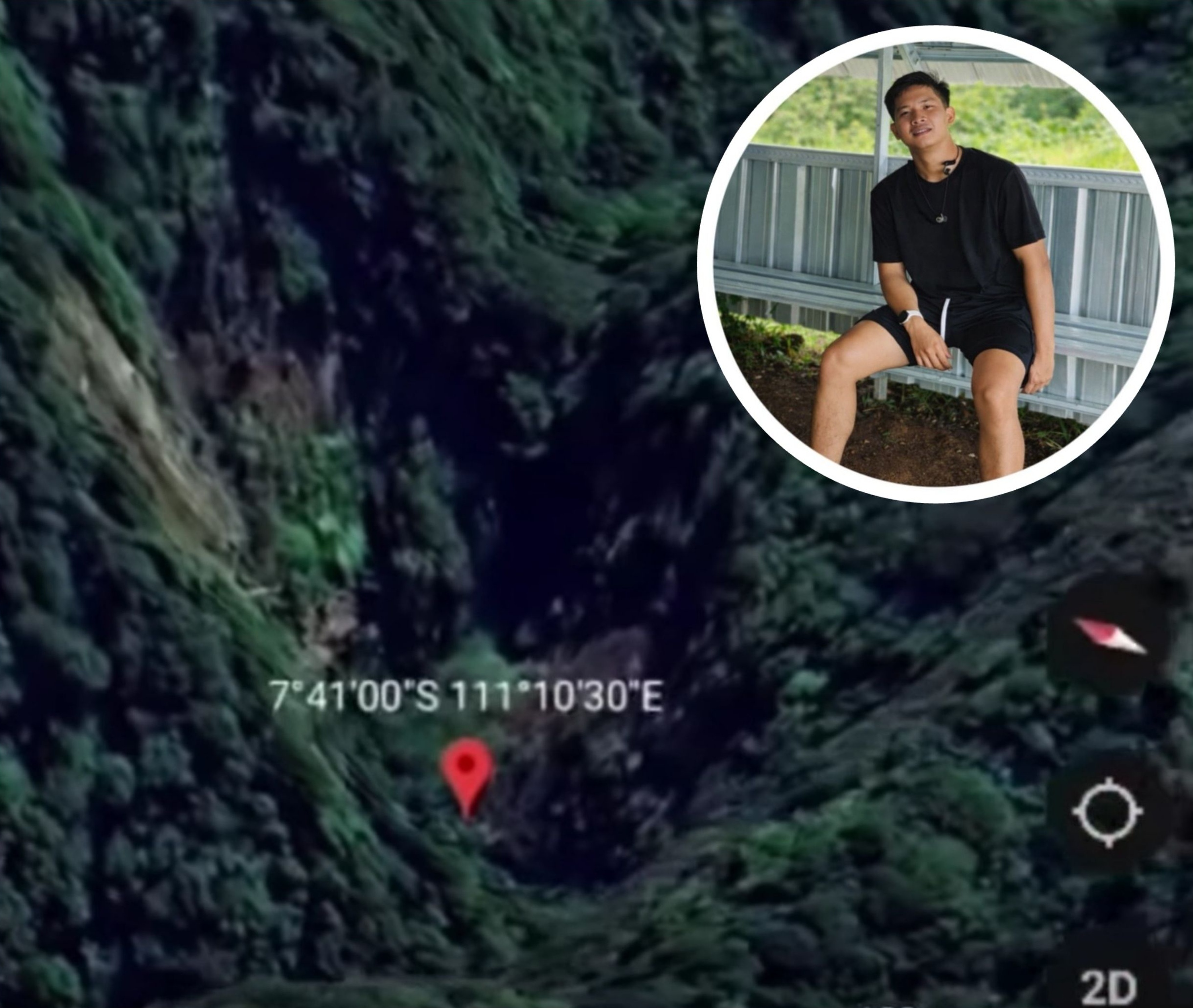 Titik koordinat penemuan jenazah Yasid Ahmad Firdaus, yakni di aliran Sungai Mitis.
