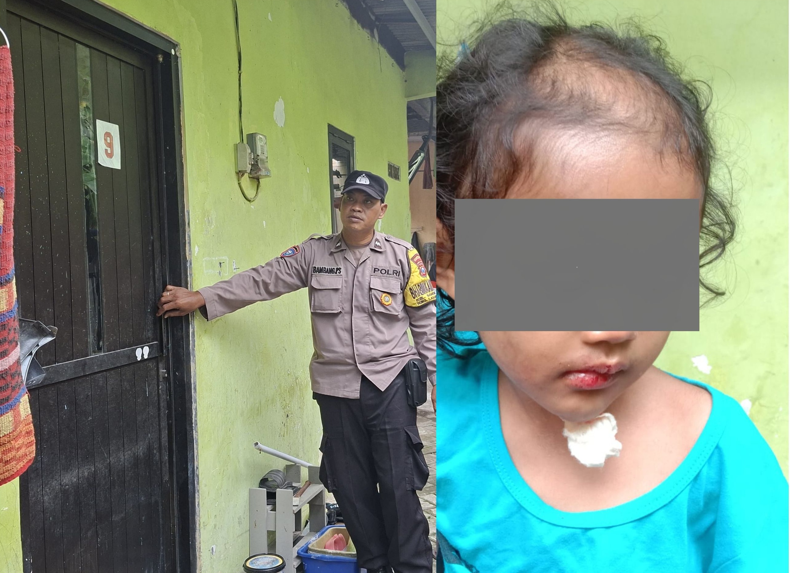 Polisi menunjukkan kamar kos tempat korban tinggal bersama paman dan bibinya. AQ alias KR, disiksa hingga rambutnya botak.