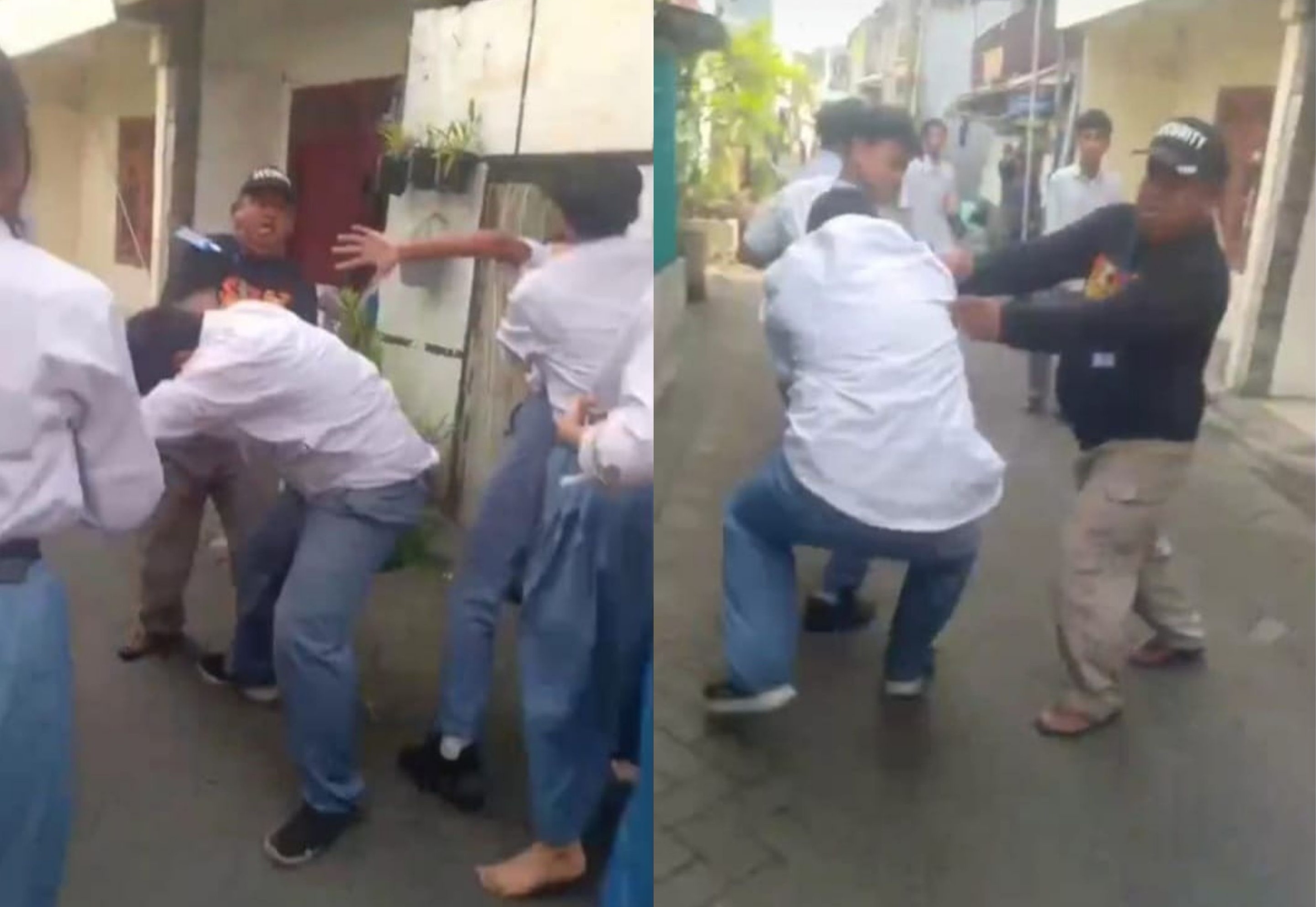DIKEROYOK: Korban AM, saat dikeroyok teman sekolahnya di SMK kawasan Wonokromo Surabaya.