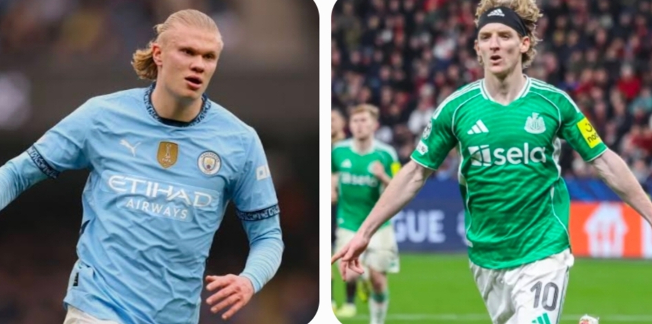 Adu tajam Erling Haaland dan Nick Woltemode.