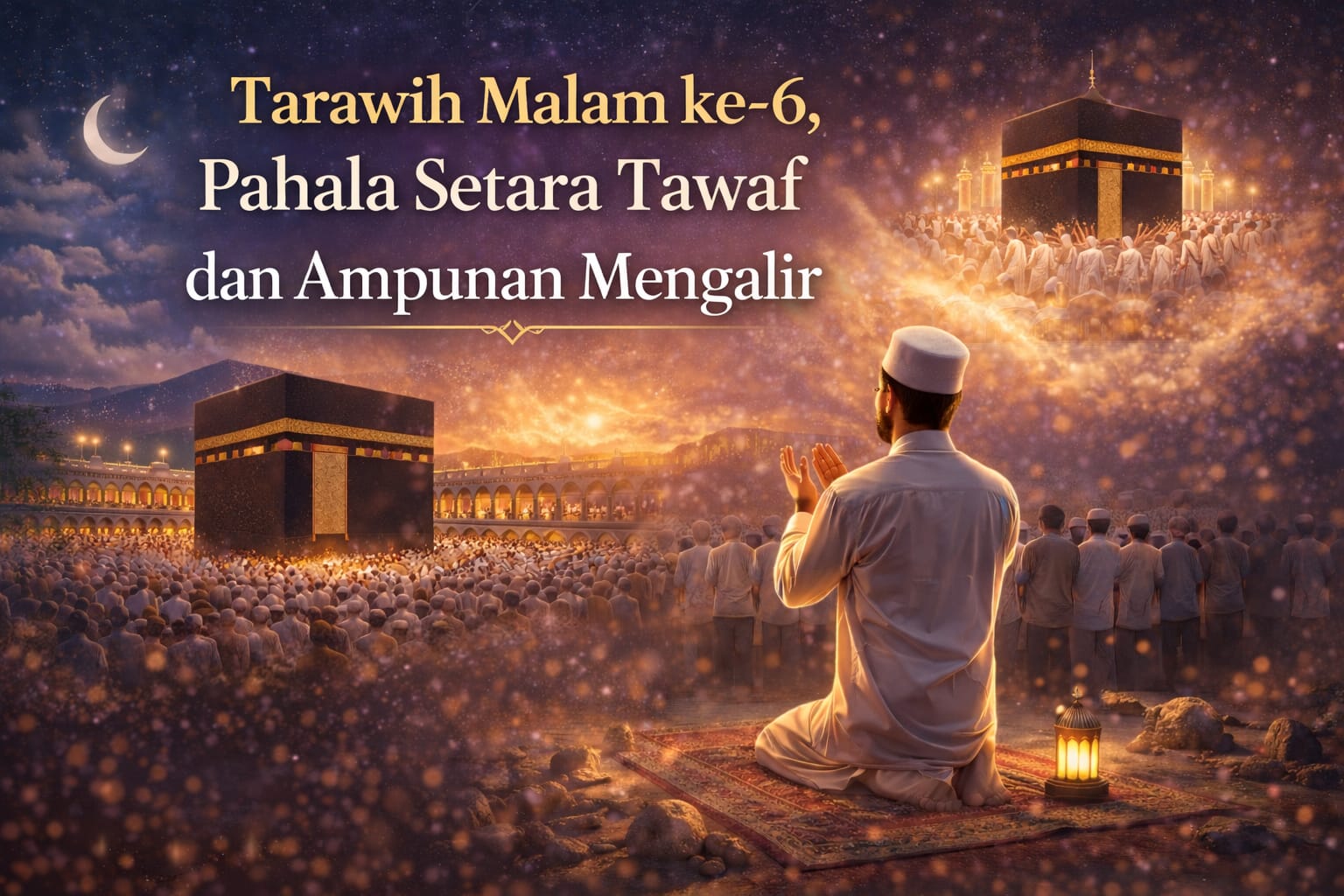 Keutamaan: Tarawih malam keenam diibaratkan berpahala seperti tawaf dan diiringi doa ampunan.