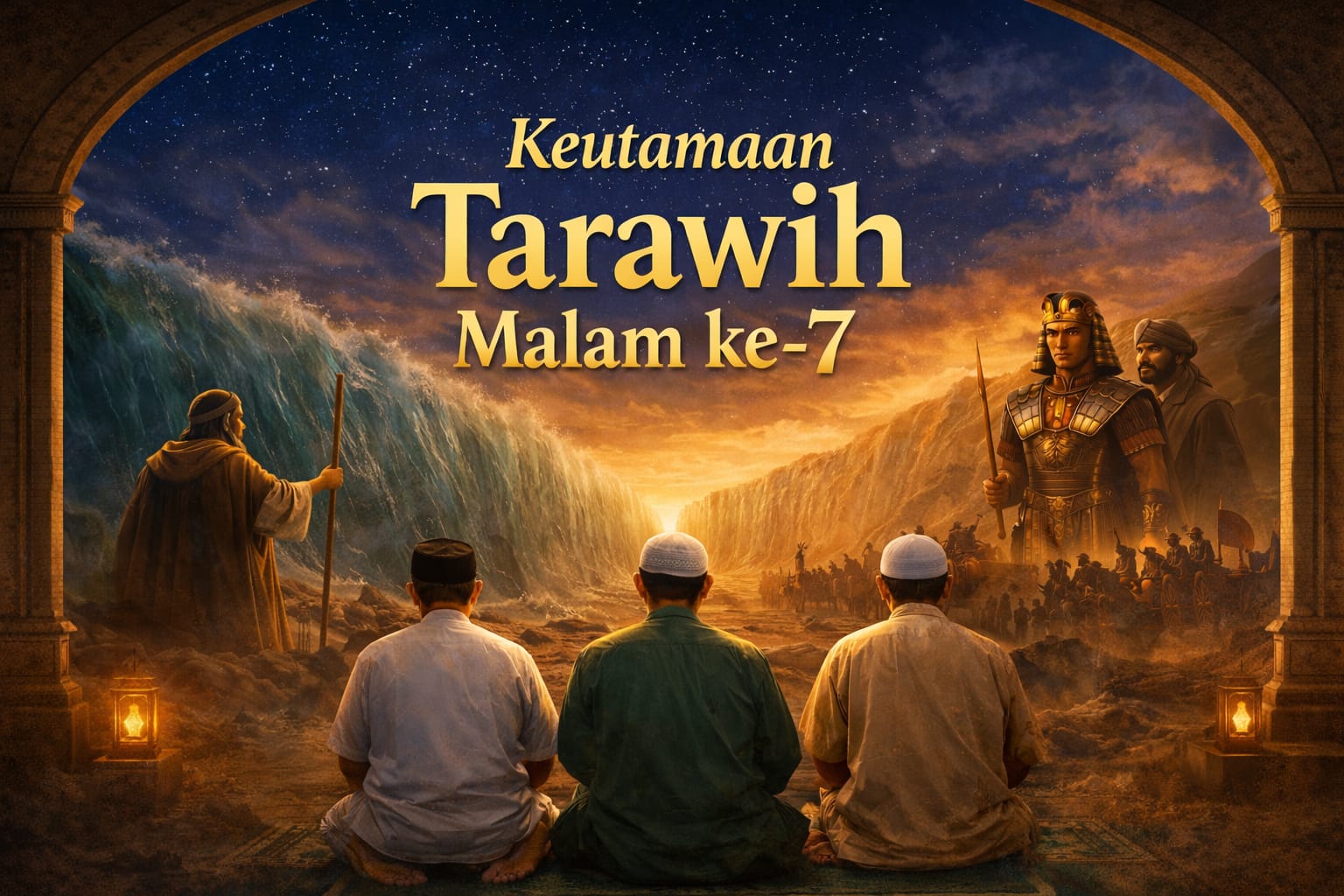 ikut serta: Tarawih malam ketujuh diibaratkan seperti mendampingi perjuangan Nabi Musa AS.