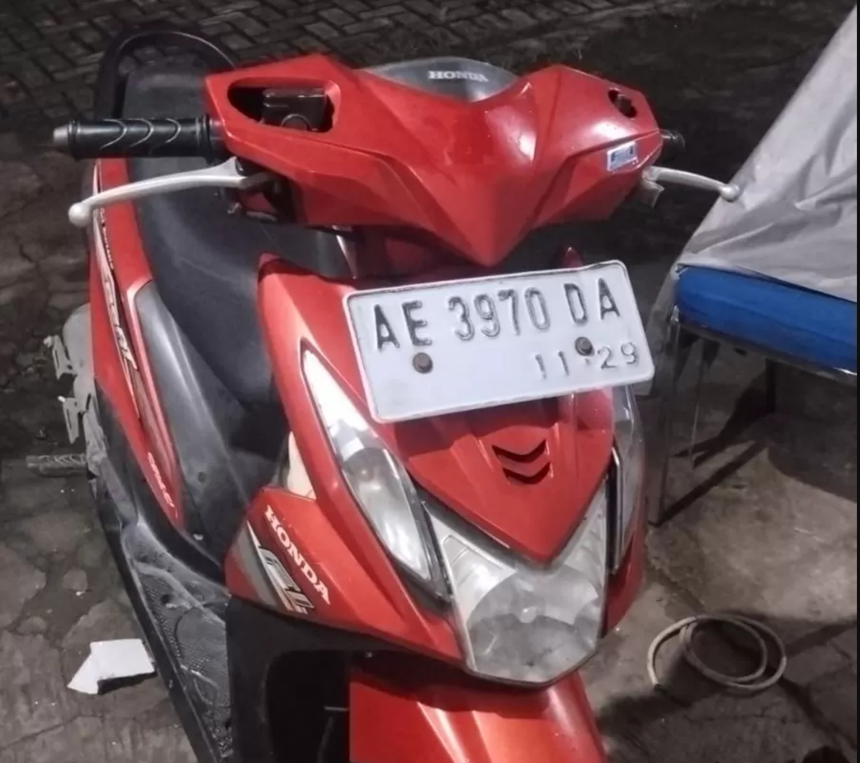 Motor Honda Beat warga Wringinanom, Gresik yang ternyata dicuri tetangga kosnya sendiri.