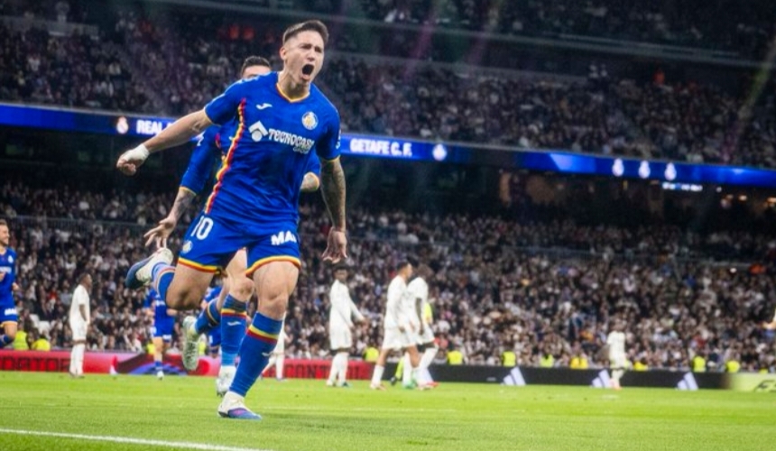 Martin Satriano jadi penentu kemenangan Getafe. 