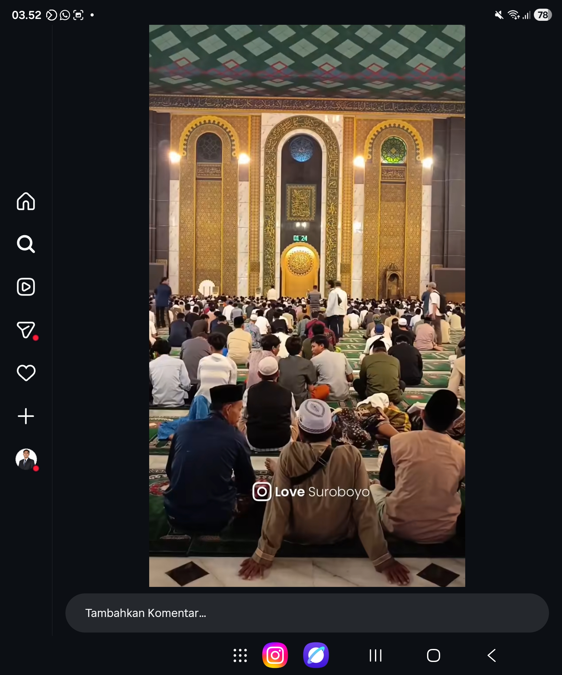 Padat : Ribuan jamaah dari berbagai daerah mendatangi Masjid Al Akbar Surabaya untuk beriktikaf.