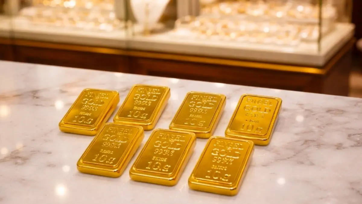 Ilustrasi emas batangan/AI