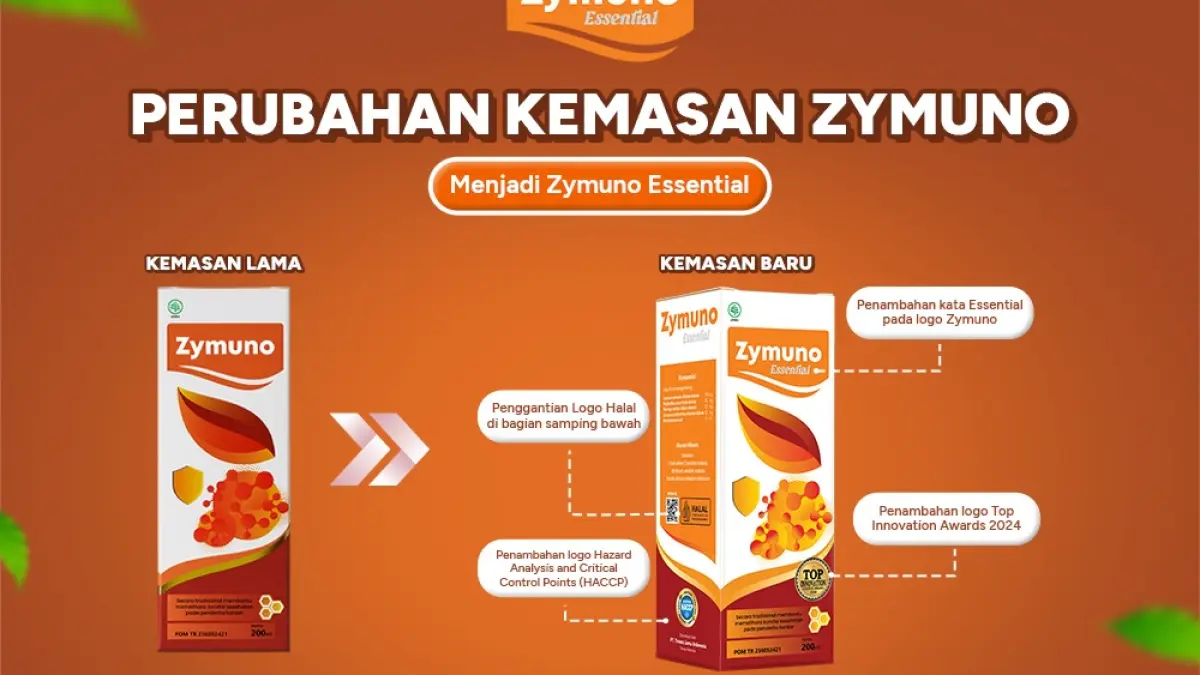 Produk madu herbal Zymuno kini hadir dengan identitas baru sebagai Zymuno Essential. (Istimewa)