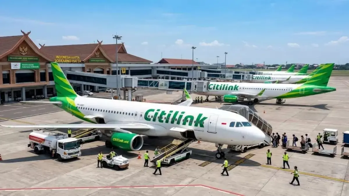 PARKIR: Kemenhub mempertimbangkan usulan INACA terkait kenaikan tarif batas atas (TBA) tiket pesawat sebesar 15 persen. (IST)
