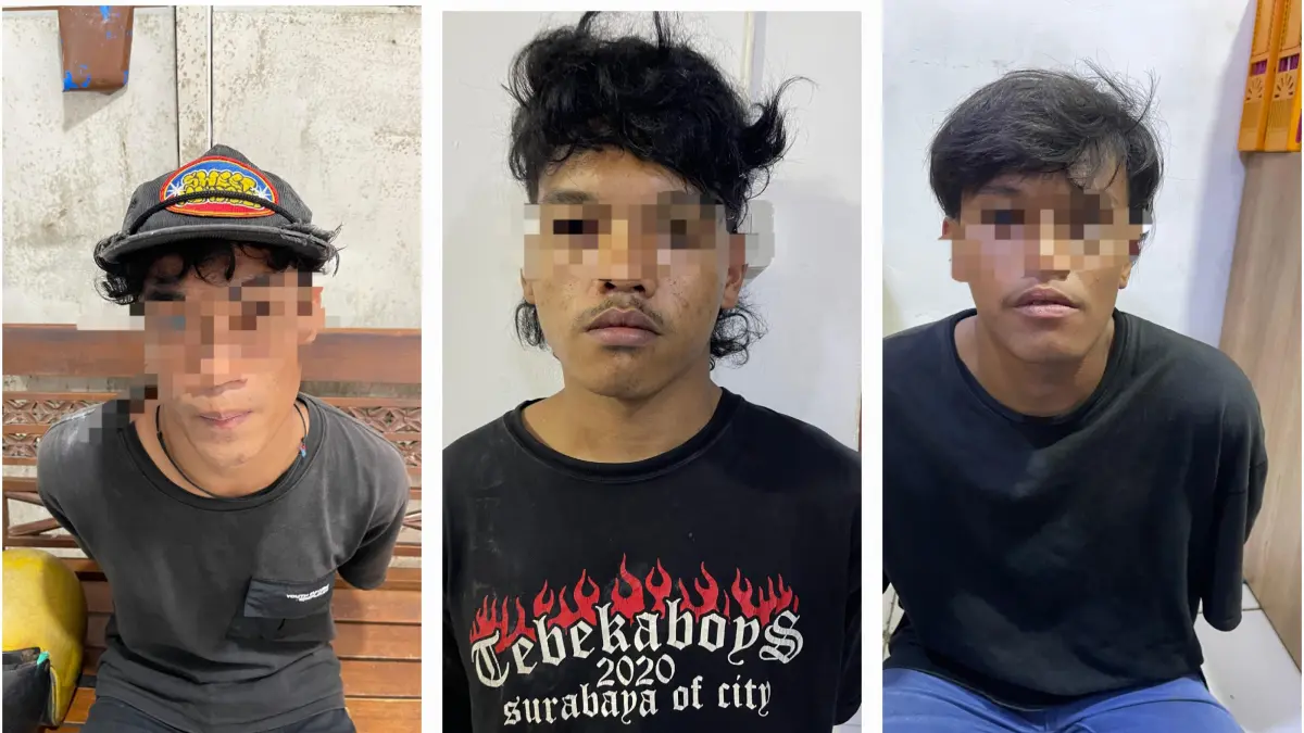 DIAMANKAN: Tiga pelaku pembacokan di Jalan Dupak, Surabaya, sudah ditangkap. Polisi masih memburu empat pelaku lainnya.(IST/RADAR SURABAYA)