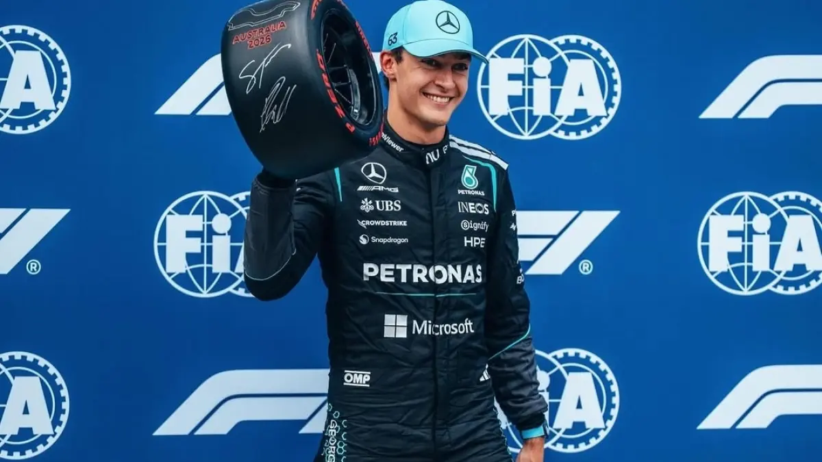 George Russell kaget dengan kecepatan McLaren./Formula One. 