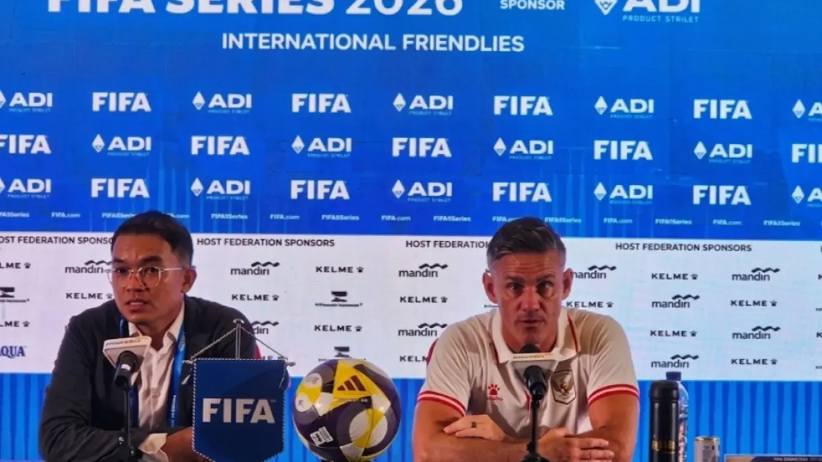 Jumpa pers John Herdman usai laga lawan Saint Kitts and Nevis. /ANTARA/RAUF ADIPATI. 