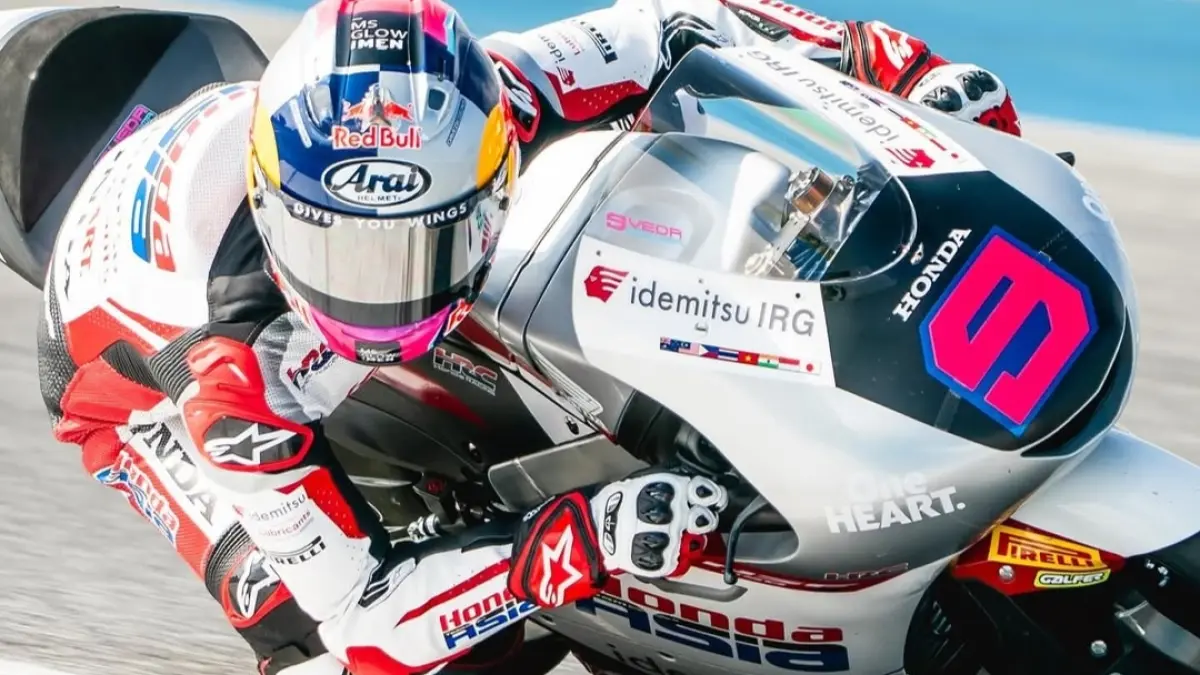 Beda Ega Pratama mengalami crash dan gagal finish di Moto3 Amerika Serikat./Honda Team Asia. 