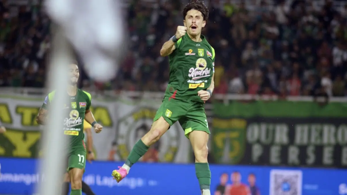 Francisco Rivera jadi penentu kemenangan Persebaya. (Andy Satria) 