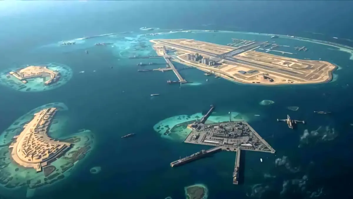 Pulau Buatan: China menciptakan pulau buatan raksasa setelah 12 tahun menimbun pasir di laut china selatan.