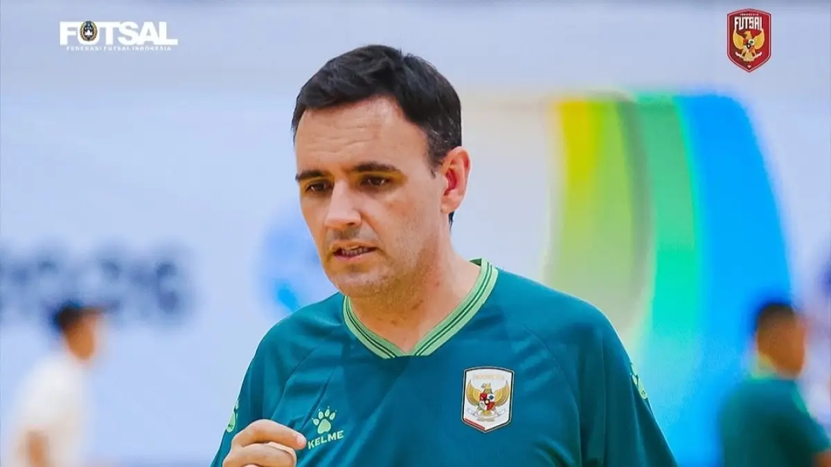 Pelatih  Hector Souto bangga dengan penampilan Timnas Indonesia. (Timnas Futsal Indonesia). 
