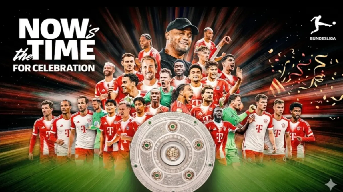 Bayern Munich pastikan gelar juara Bundesliga 2025/2026.(Bundesliga/Gemini AI). 