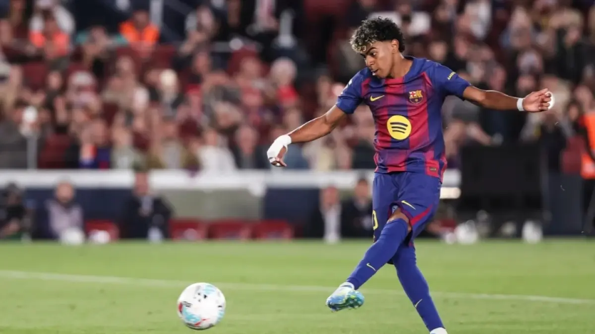 Lamine Yamal cetak satu-satunya gol kemenangan Barcelona. (Football Espana) 