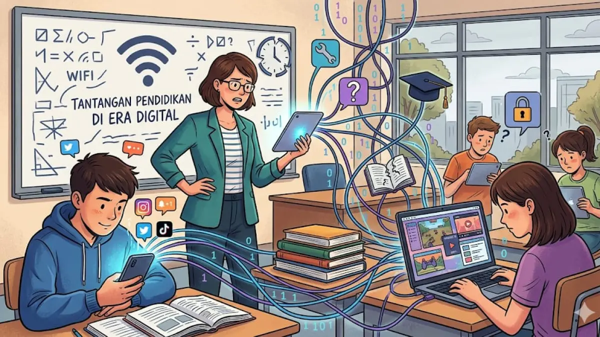 Ilustrasi Tantangan Pendidikan di Era Digital.