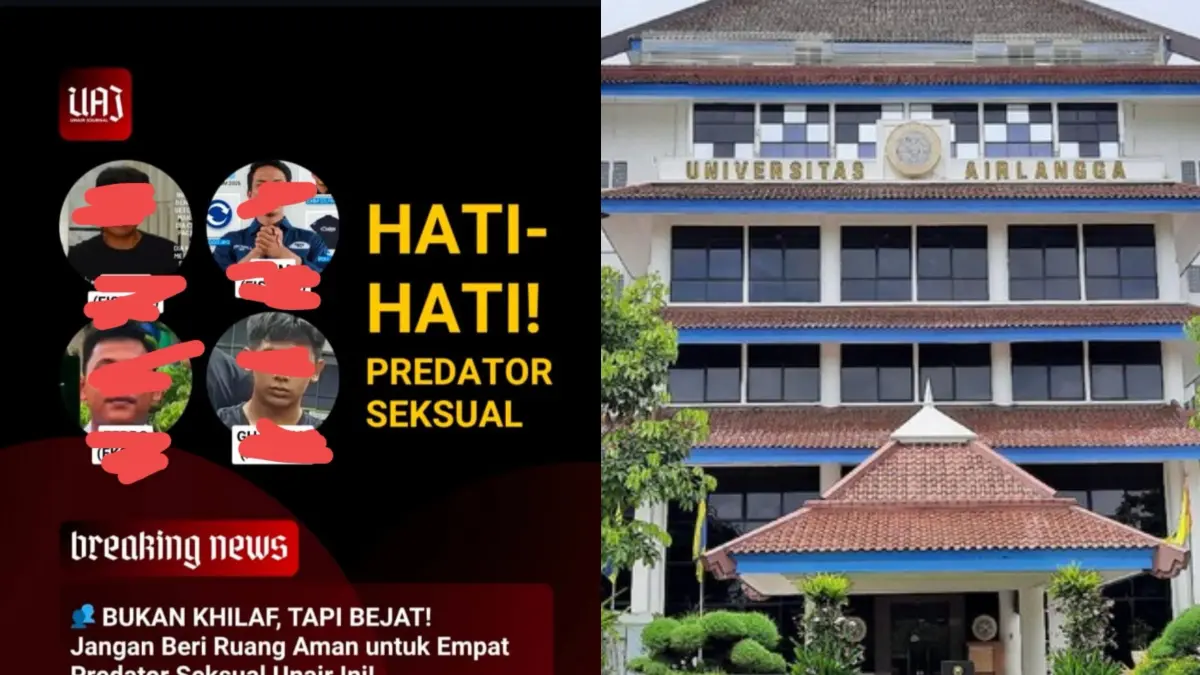 Informasi di medsos yang menampilkan dugaan kasus pelecEhan seksual. (Instagram/@unairjournal)
