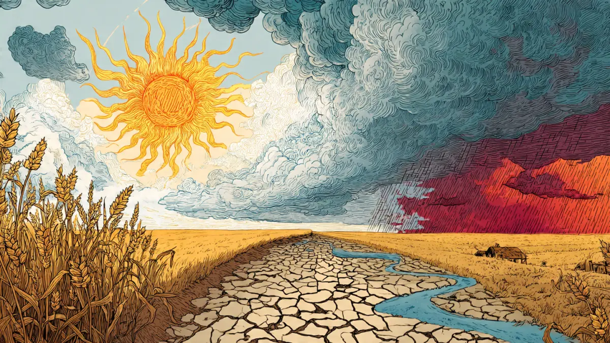 Ilustrasi cuaca ekstrem akibat fenomena El Nino. (AI)