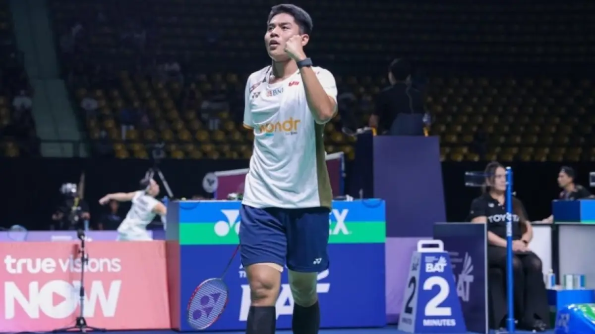 Mohammad Zaki Ubaidillah menjadi penentu kemenangan Indonesia. (PBSI) 