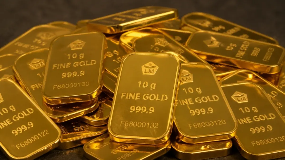 Ilustrasi emas batangan 10 gram.(AI) 