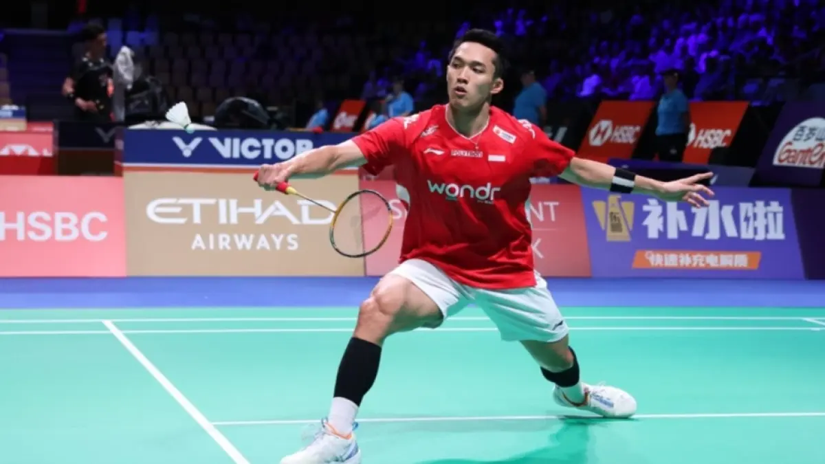 Jonatan Christie gagal bawa Tim Thomas Cup lolos dari fase grup. (PBSI) 