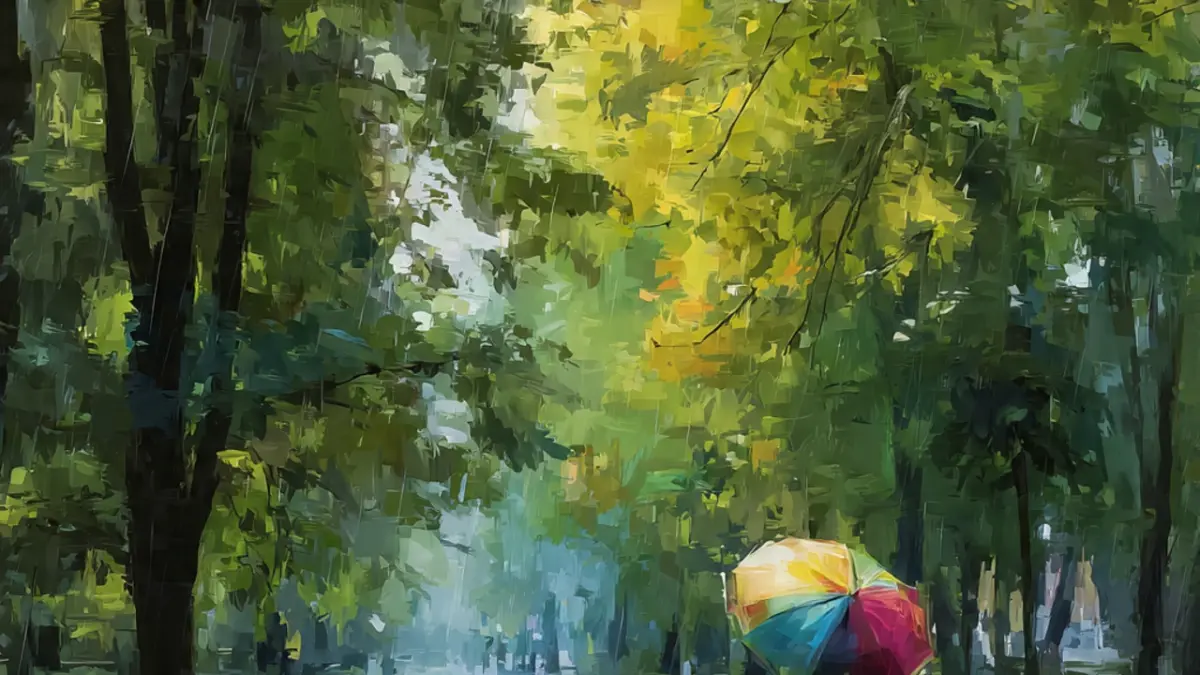 Ilustrasi hujan ringan. (AI)