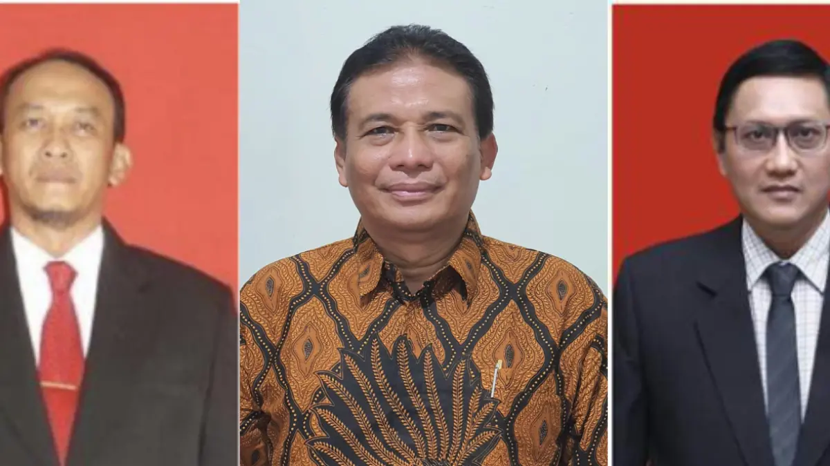 Dari kiri, Gentur Prihantono Sandjoyo Putro, Bambang Sujanarko, Muhammad Sigit Darmawan.
