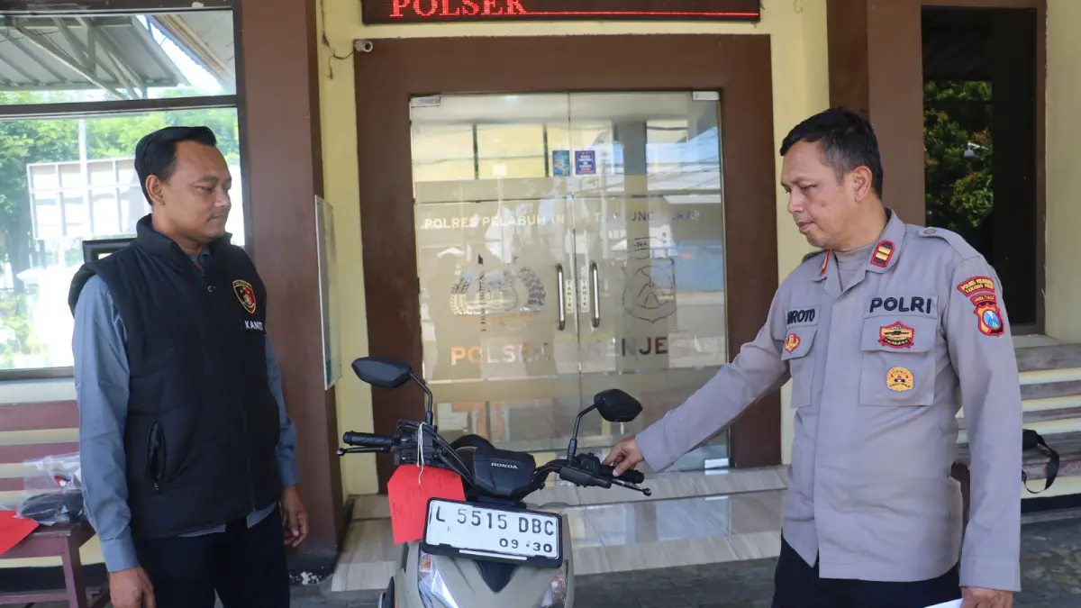 DISITA: Barang bukti motor milik korban yang hendak dicuri tersangka curanmor di Jalan Kendinding Lor, Surabaya. (IST/RADAR SURABAYA)
