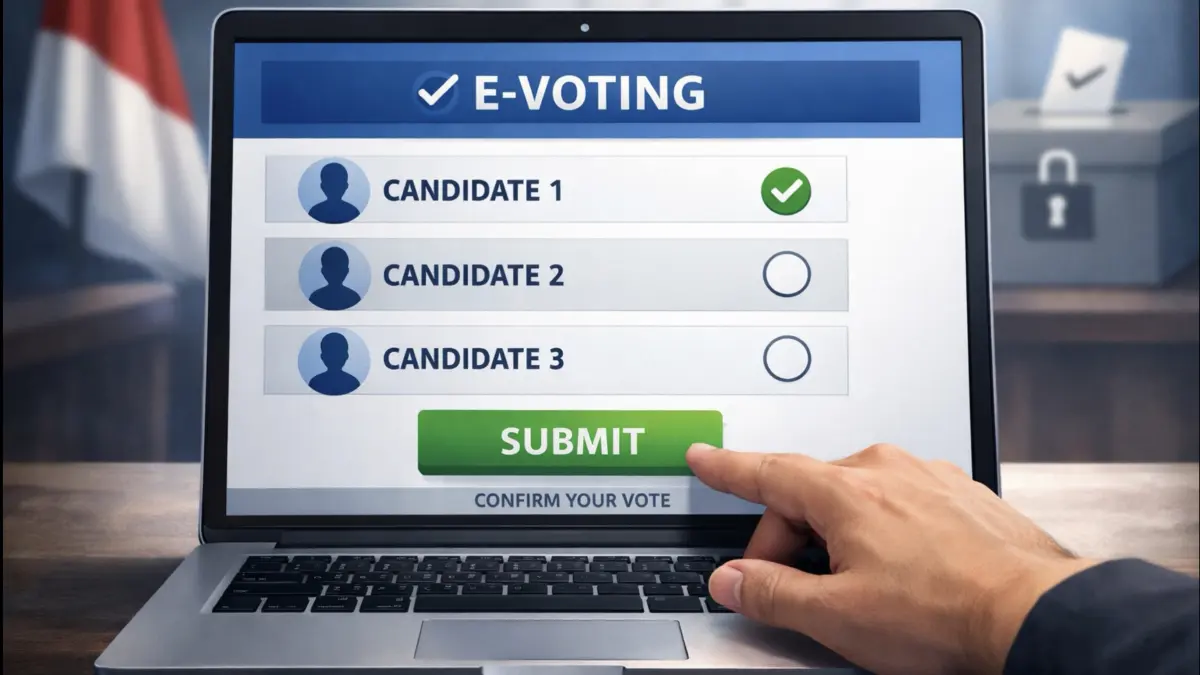 Ilustrasi e-voting. (Radar Surabaya)