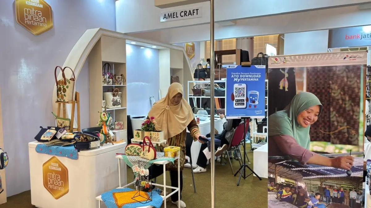 Booth UMKM binaan Pertamina Patra Niaga Regional Jatimbalinus di Batik Bordir & Aksesoris Fair 2026 Surabaya. (Istimewa)