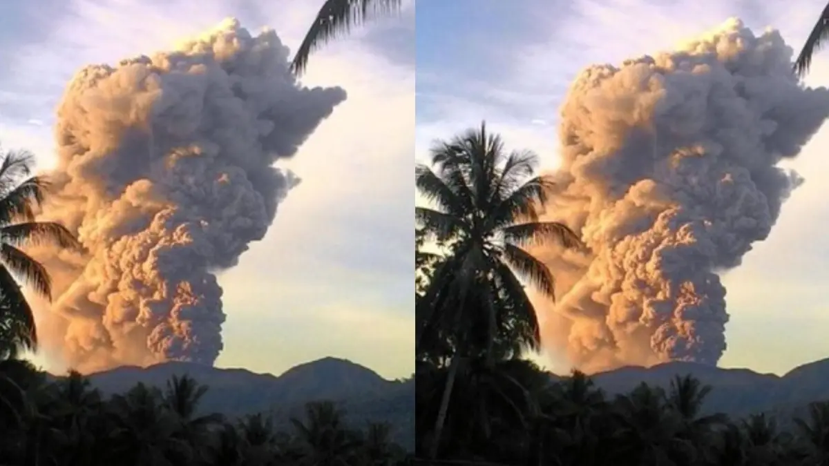 Gunung Dukono di Halmahera Utara erupsi dan menewaskan dua pendaki asing serta membuat 20 pendaki terjebak. (CNN Indonesia)