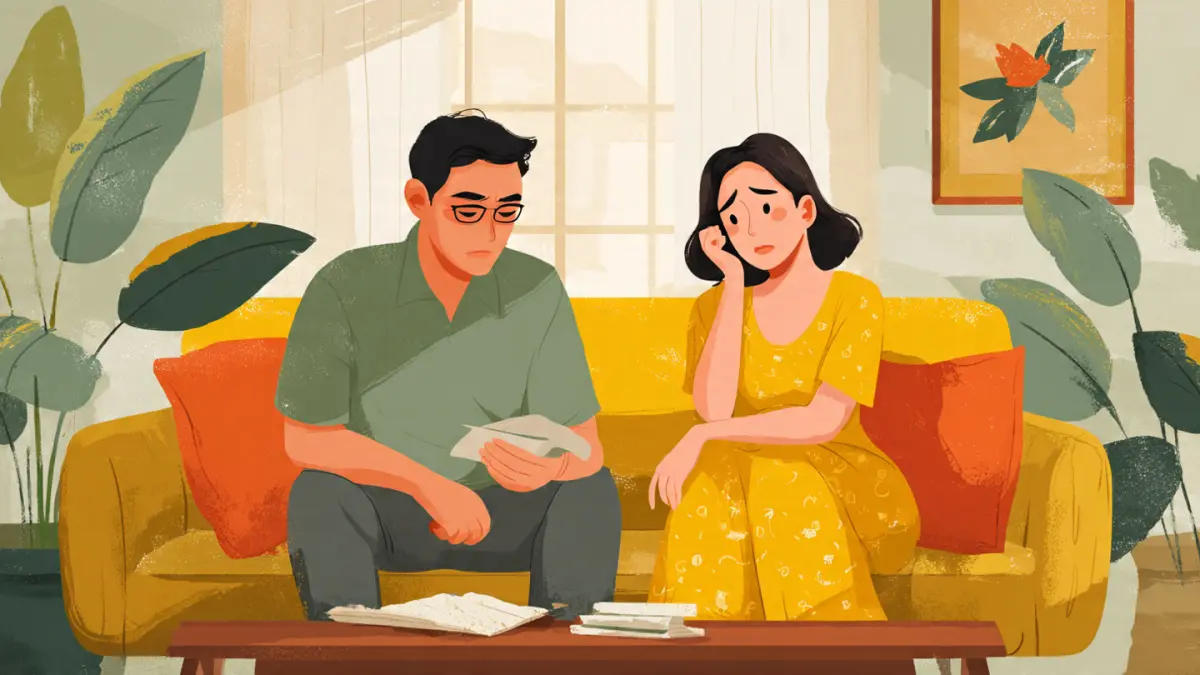 Ilustrasi pasangan suami isteri terlibat cekcok rumah tangga. (AI)